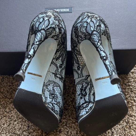 Authentic Dolce & Gabbana heels, multicolored light blue - size 6.5 - Picture 6 of 12